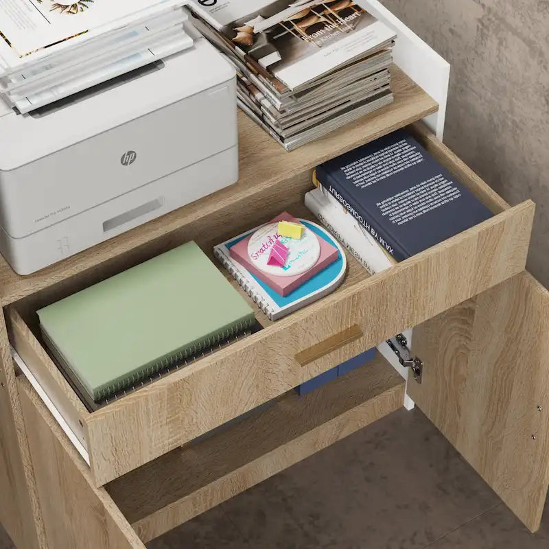 Contemporary Office Reception Desk with Keyboard Drawer Table