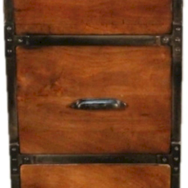 AA Warehousing Rustic Handmade Solid Wood 4-drawer Cabinet