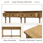 Cusp Barn Console Table Sofa Table Easy Assembly with Two Storage Drawers and Bottom Shelf for Living Room, Entryway