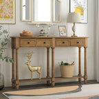 Cusp Barn Console Table Sofa Table Easy Assembly with Two Storage Drawers and Bottom Shelf for Living Room, Entryway