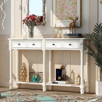 Cusp Barn Console Table Sofa Table Easy Assembly with Two Storage Drawers and Bottom Shelf for Living Room, Entryway
