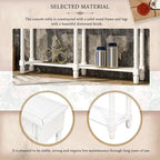 Cusp Barn Console Table Sofa Table Easy Assembly with Two Storage Drawers and Bottom Shelf for Living Room, Entryway