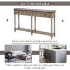 Cusp Barn Console Table Sofa Table Easy Assembly with Two Storage Drawers and Bottom Shelf for Living Room, Entryway