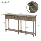 Cusp Barn Console Table Sofa Table Easy Assembly with Two Storage Drawers and Bottom Shelf for Living Room, Entryway
