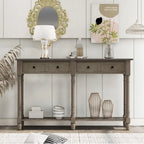 Cusp Barn Console Table Sofa Table Easy Assembly with Two Storage Drawers and Bottom Shelf for Living Room, Entryway
