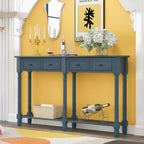 Cusp Barn Console Table Sofa Table Easy Assembly with Two Storage Drawers and Bottom Shelf for Living Room, Entryway