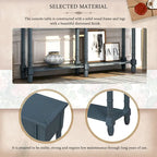 Cusp Barn Console Table Sofa Table Easy Assembly with Two Storage Drawers and Bottom Shelf for Living Room, Entryway