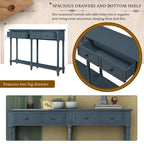 Cusp Barn Console Table Sofa Table Easy Assembly with Two Storage Drawers and Bottom Shelf for Living Room, Entryway