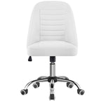 Yaheetech Faux Leather Mid Back Desk Chair Modern Tufted Armless Office Chair - N/A