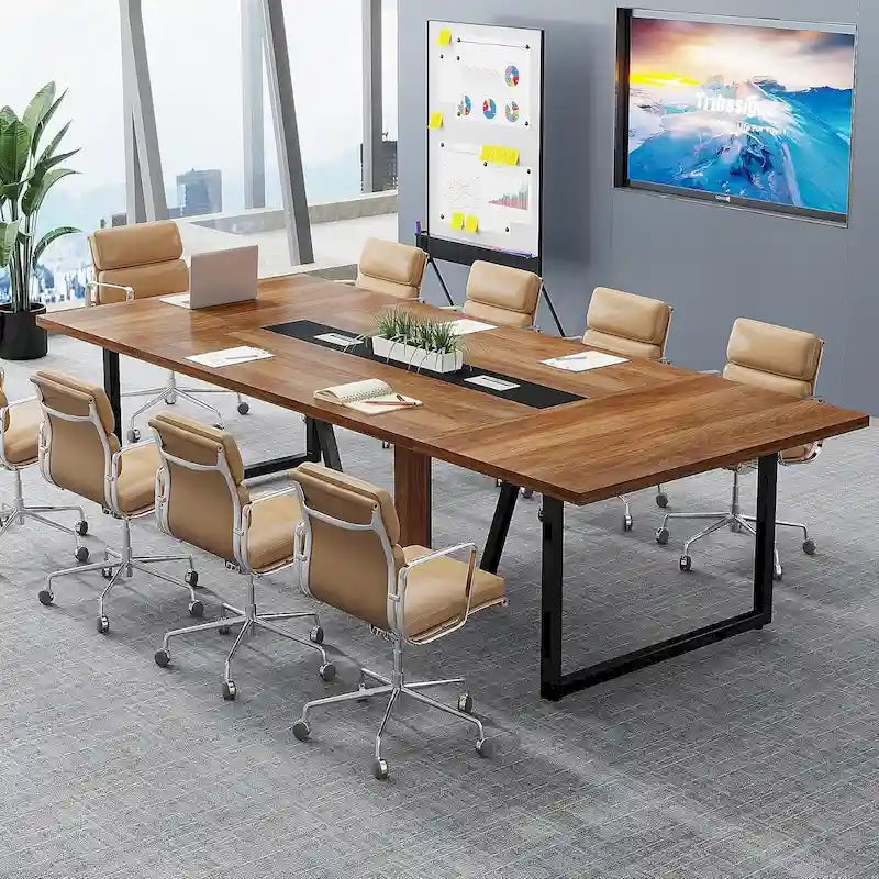 8FT Conference Table 94.49 Inches Large Meeting Table Podcast Table