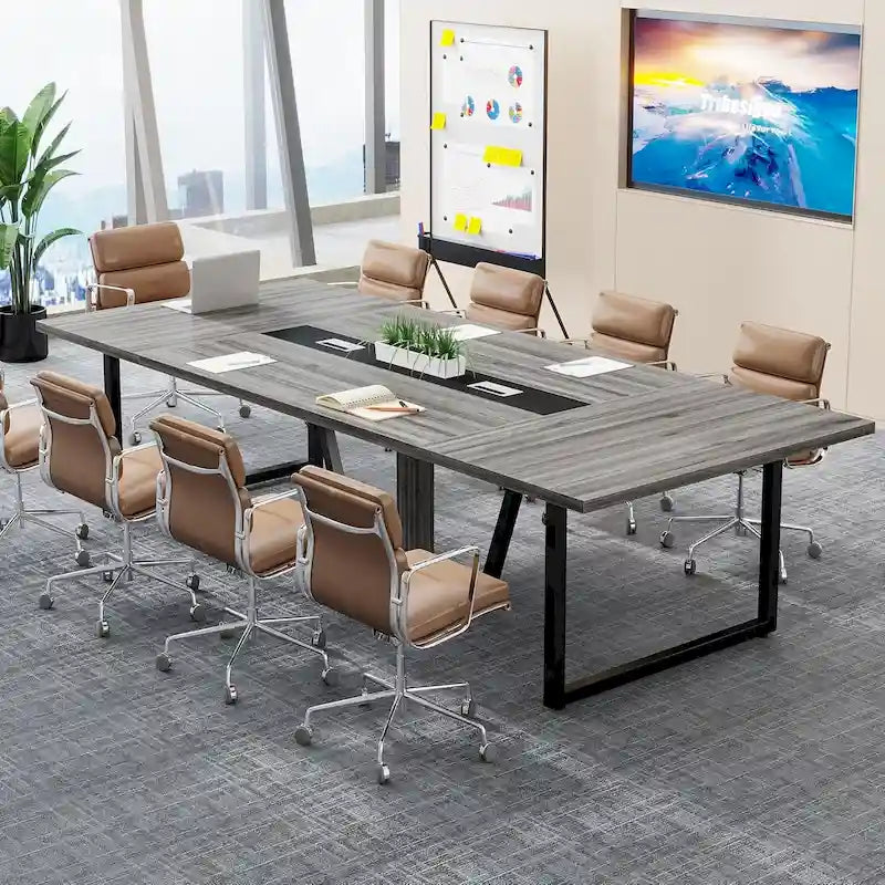 8FT Conference Table 94.49 Inches Large Meeting Table Podcast Table