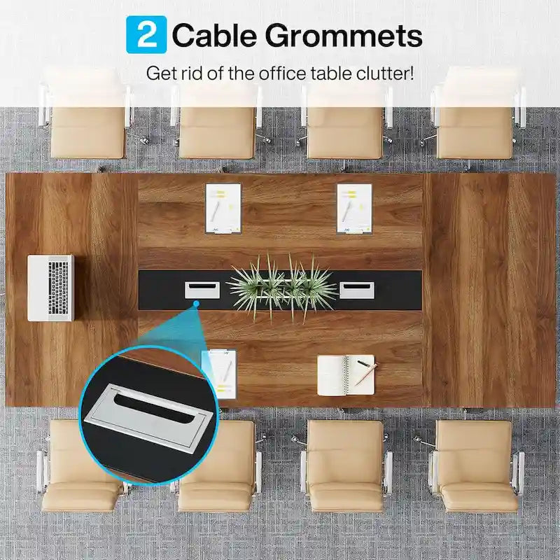 8FT Conference Table 94.49 Inches Large Meeting Table Podcast Table