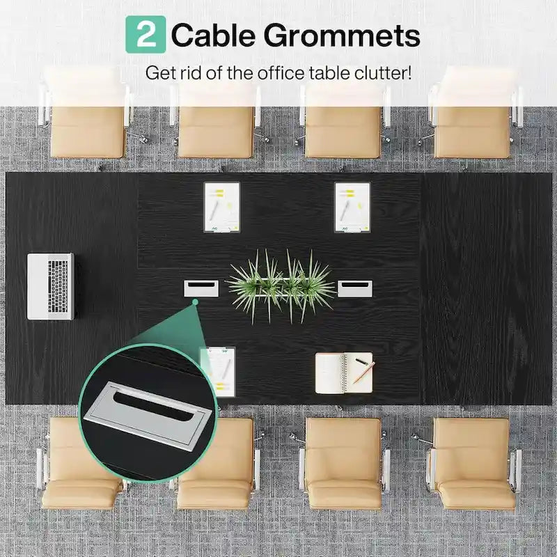 8FT Conference Table 94.49 Inches Large Meeting Table Podcast Table