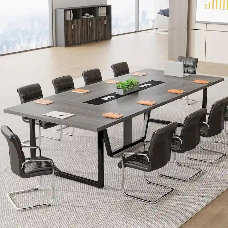 8FT Conference Table 94.49 Inches Large Meeting Table Podcast Table