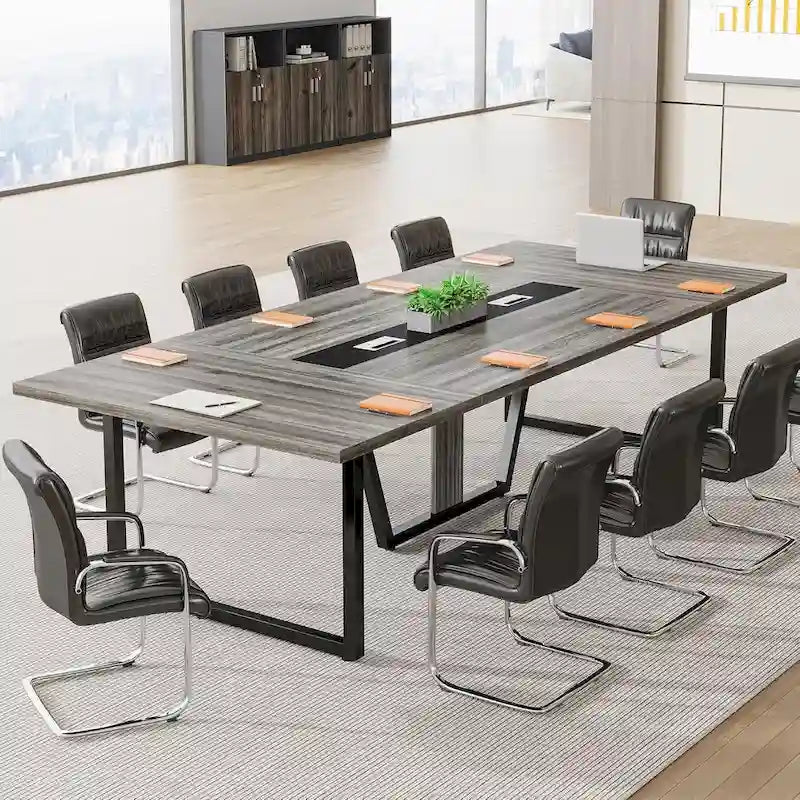 8FT Conference Table 94.49 Inches Large Meeting Table Podcast Table