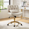 Charlie Modern Button-Tufted Swivel Tilting Office Chair with Pillow by HULALA HOME