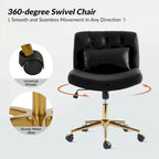 Charlie Modern Button-Tufted Swivel Tilting Office Chair with Pillow by HULALA HOME