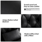 Charlie Modern Button-Tufted Swivel Tilting Office Chair with Pillow by HULALA HOME