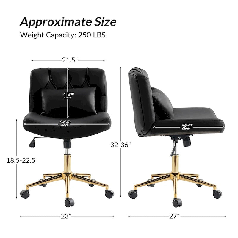 Charlie Modern Button-Tufted Swivel Tilting Office Chair with Pillow by HULALA HOME