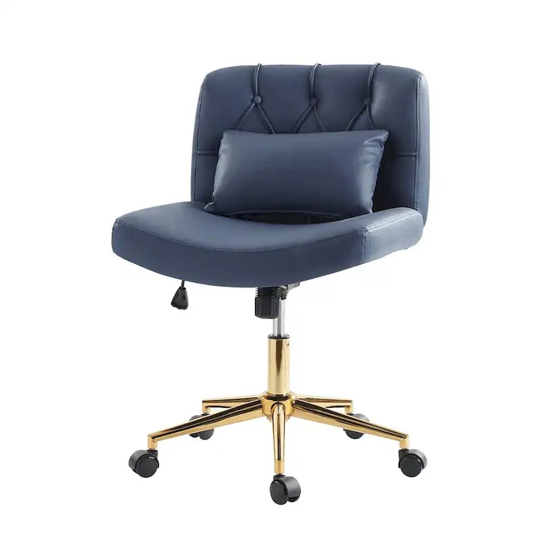Charlie Modern Button-Tufted Swivel Tilting Office Chair with Pillow by HULALA HOME