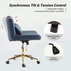 Charlie Modern Button-Tufted Swivel Tilting Office Chair with Pillow by HULALA HOME