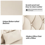 Charlie Modern Button-Tufted Swivel Tilting Office Chair with Pillow by HULALA HOME