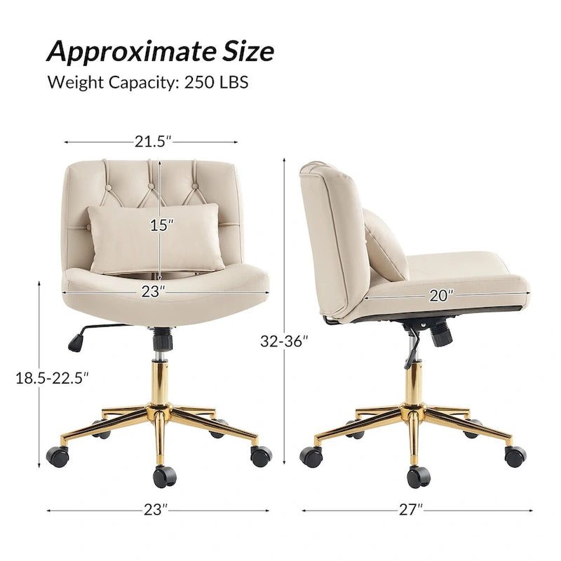 Charlie Modern Button-Tufted Swivel Tilting Office Chair with Pillow by HULALA HOME