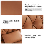 Charlie Modern Button-Tufted Swivel Tilting Office Chair with Pillow by HULALA HOME