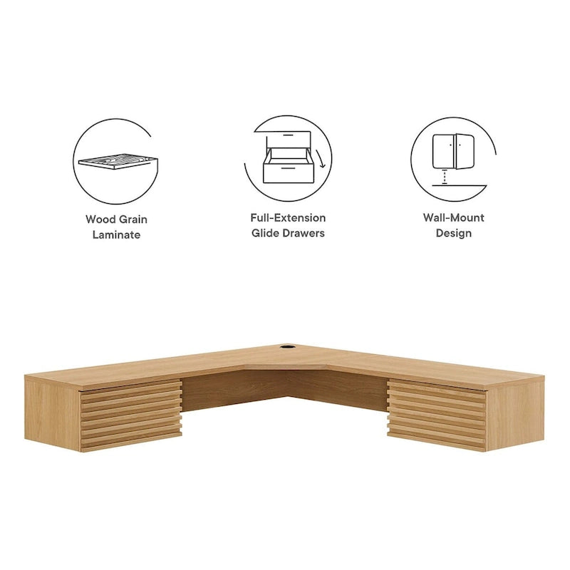 Render Wall Mount Corner Office Desk