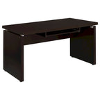 Niti 83 Inch Computer Office Desk, L Shape, Slide Out Keyboard Tray, Brown