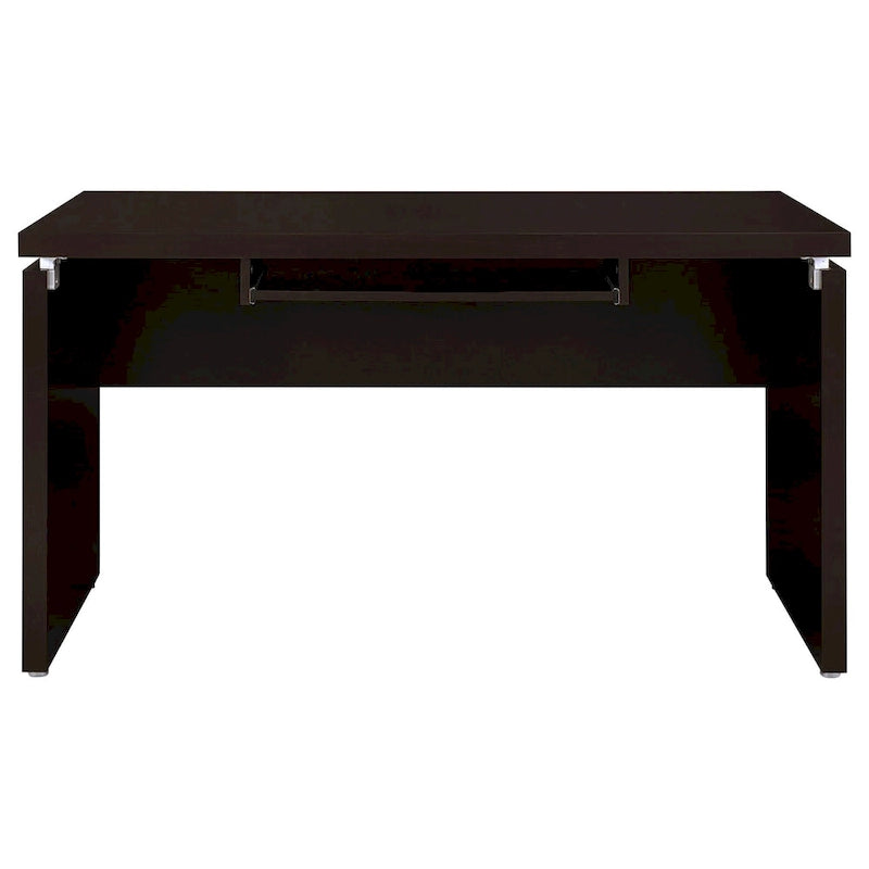 Niti 83 Inch Computer Office Desk, L Shape, Slide Out Keyboard Tray, Brown