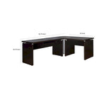 Niti 83 Inch Computer Office Desk, L Shape, Slide Out Keyboard Tray, Brown
