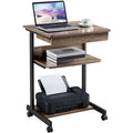 Yaheetech Rolling Computer Desk Table Tray Desk with Drawer and Shelf
