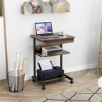 Yaheetech Rolling Computer Desk Table Tray Desk with Drawer and Shelf