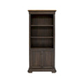 Executive Bookcase With Doors, Fully Assembled, Brown - 36 W x 78 H x 14 D