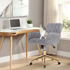 Upholstered Office Chair with Adjustable 360 Swivel Golden Base