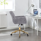 Upholstered Office Chair with Adjustable 360 Swivel Golden Base