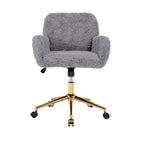 Upholstered Office Chair with Adjustable 360 Swivel Golden Base