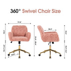 Upholstered Office Chair with Adjustable 360 Swivel Golden Base