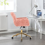 Upholstered Office Chair with Adjustable 360 Swivel Golden Base