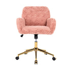 Upholstered Office Chair with Adjustable 360 Swivel Golden Base