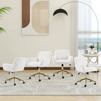 Upholstered Office Chair with Adjustable 360 Swivel Golden Base