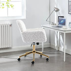 Upholstered Office Chair with Adjustable 360 Swivel Golden Base
