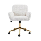 Upholstered Office Chair with Adjustable 360 Swivel Golden Base