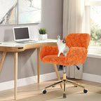 Upholstered Office Chair with Adjustable 360 Swivel Golden Base