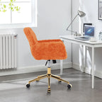 Upholstered Office Chair with Adjustable 360 Swivel Golden Base