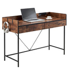 JJS 48  Home Office Computer Laptop Desk with Drawers, Modern Wooden Compact Study Writing Desk with Privacy Panel and Storage