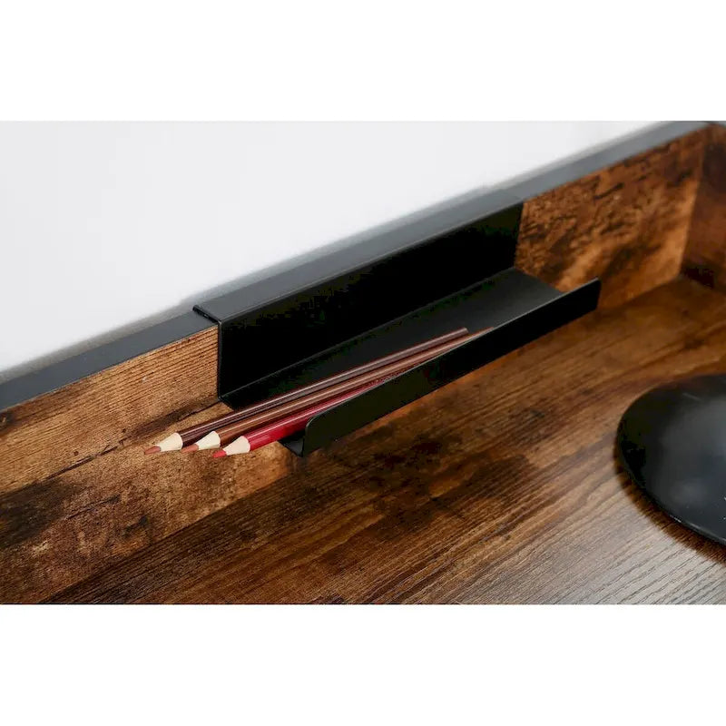 JJS 48  Home Office Computer Laptop Desk with Drawers, Modern Wooden Compact Study Writing Desk with Privacy Panel and Storage