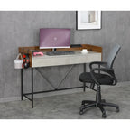 JJS 48  Home Office Computer Laptop Desk with Drawers, Modern Wooden Compact Study Writing Desk with Privacy Panel and Storage