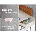 JJS 48  Home Office Computer Laptop Desk with Drawers, Modern Wooden Compact Study Writing Desk with Privacy Panel and Storage